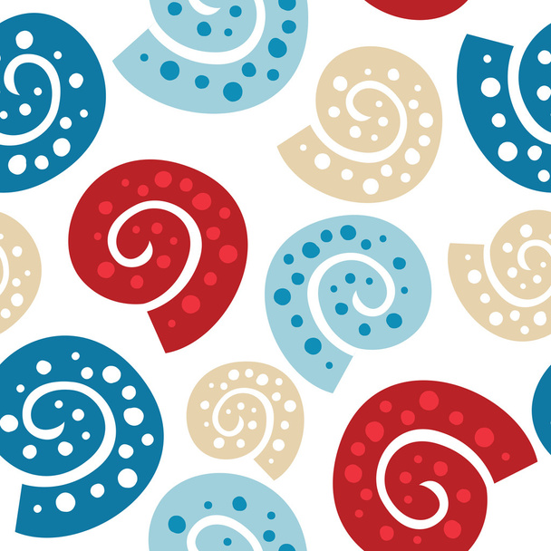 seashells seamless pattern - Vektör, Görsel