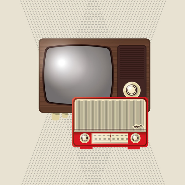 барвистий ретро дизайн телевізора, Векторні ілюстрації
 - Вектор, зображення
