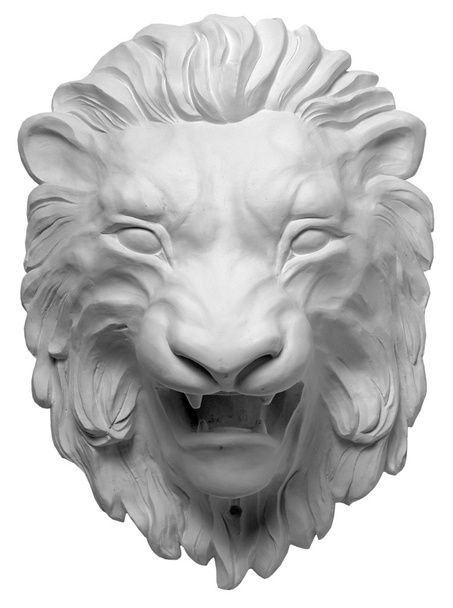 bajorrelieve de yeso caracteres griegos un león sobre un fondo blanco
 - Foto, Imagen