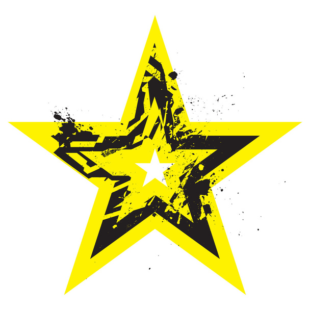 Grunge vectoriel stylisé forme géométrique explosion. Symbole étoile
  - Vecteur, image