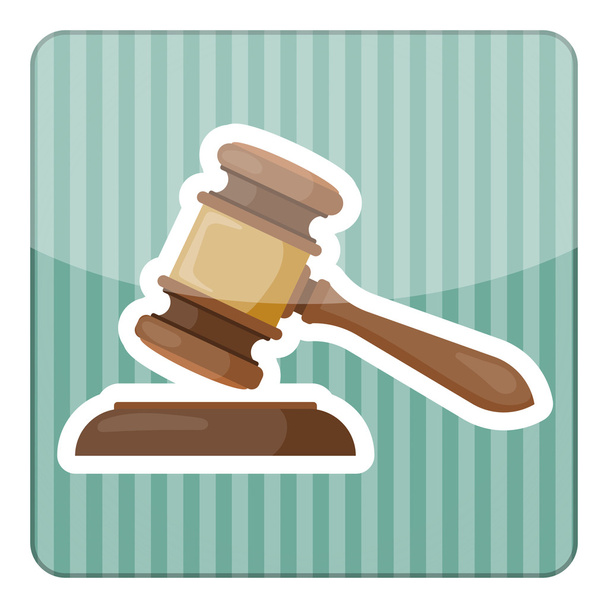 Цветная иконка судьи молотка
 - Вектор,изображение