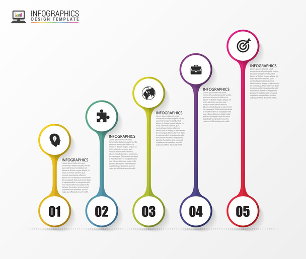 Timeline infographics. Modern design template with icons. Vector - Вектор,изображение