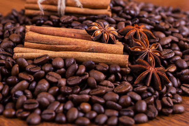 black coffee on a wooden background - Foto, Imagem