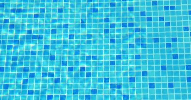 Дрібна синя плитка на підлозі плавальний басейн - Кадри, відео