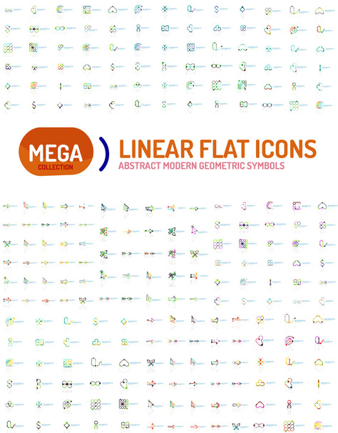 Λεπτή γραμμή αφηρημένη λογότυπο mega συλλογή - Διάνυσμα, εικόνα