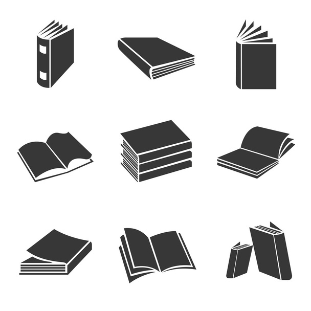 silhouette book icons - Vector, Image