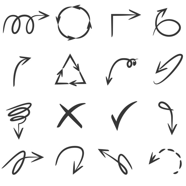 hand drawn arrows - Vector, Image