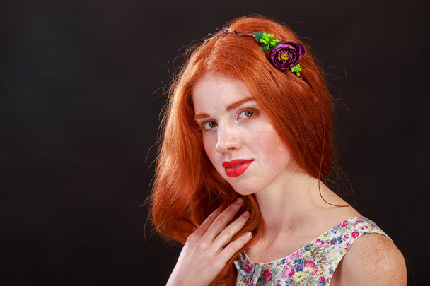 Redheaded wonderful girl beautiful image. - Photo, Image