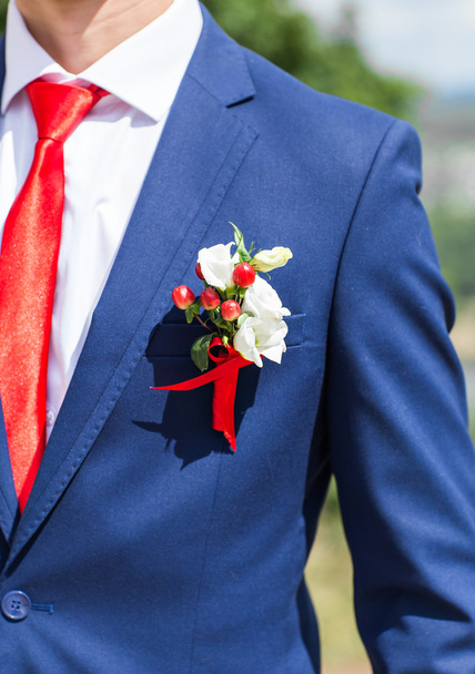 結婚式のスーツの新郎 - 写真・画像