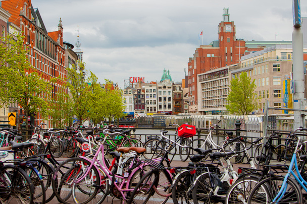 Streets of Amsterdam in spring, Netherlands - Foto, Imagem