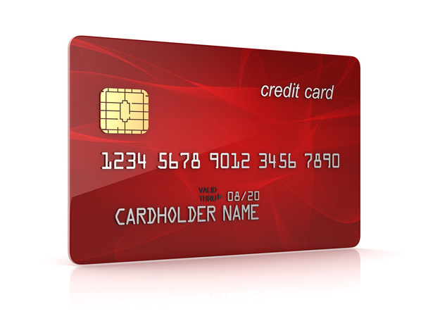 3d renderizado de carro de crédito rojo
 - Foto, Imagen