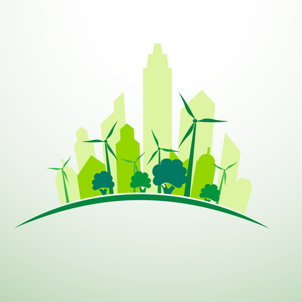 Green city  vector - Вектор,изображение