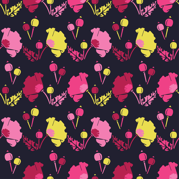 Seamless vector background with decorative flowers. Print. Cloth design, wallpaper. - Διάνυσμα, εικόνα