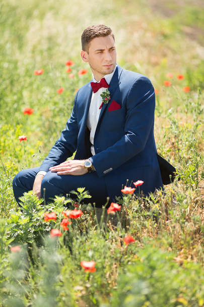Serious Groom in the nature - Photo, Image