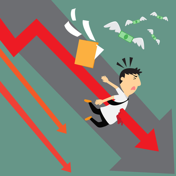 Business downtrend concept, vector illustration. - Vector, Image