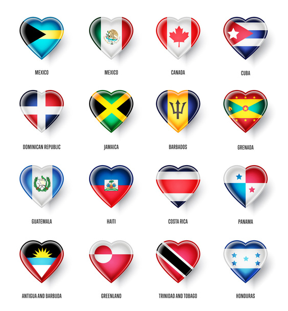 Vector flags of the countries of North America. - Vektor, kép
