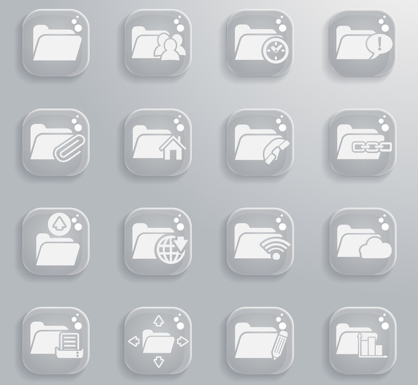 zestaw ikon folderów - Wektor, obraz