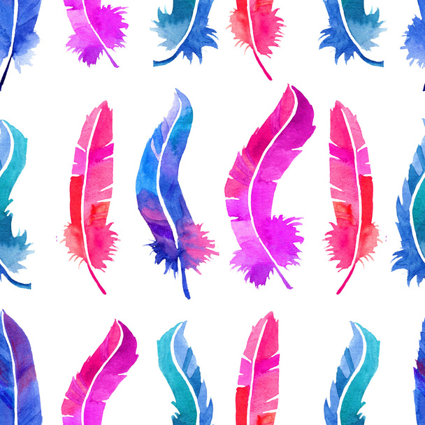 acuarela plumas de colores
 - Foto, Imagen