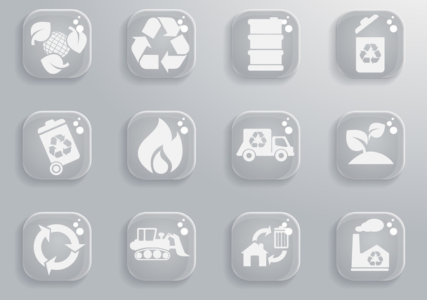 Recycle szimbólum ikon készlet - Vektor, kép
