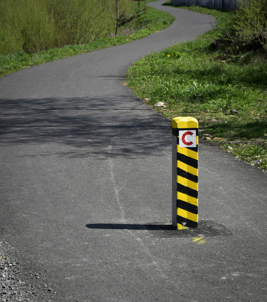 Concrete posts at the start of cycle routes - Photo, Image
