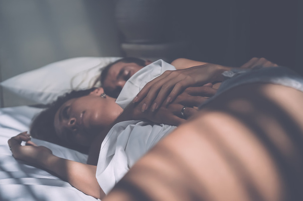 man and woman in the morning in bed  - Fotografie, Obrázek