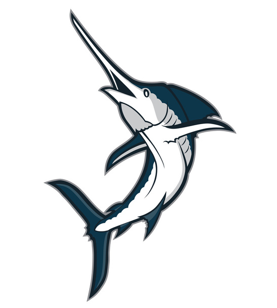 Marlin mascota de pescado
 - Vector, imagen