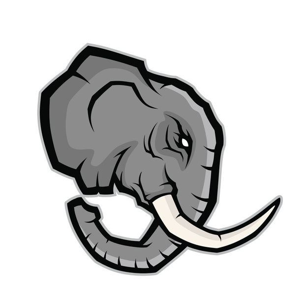 Elephant head mascot - Διάνυσμα, εικόνα