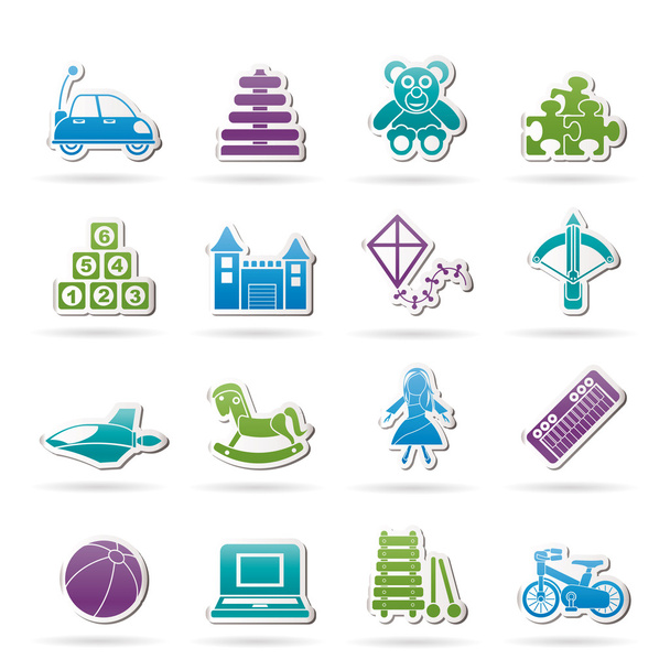 Different kind of toys icons - Vector, Imagen