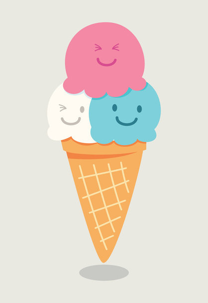 schattige cartoon ijsje - Vector, afbeelding