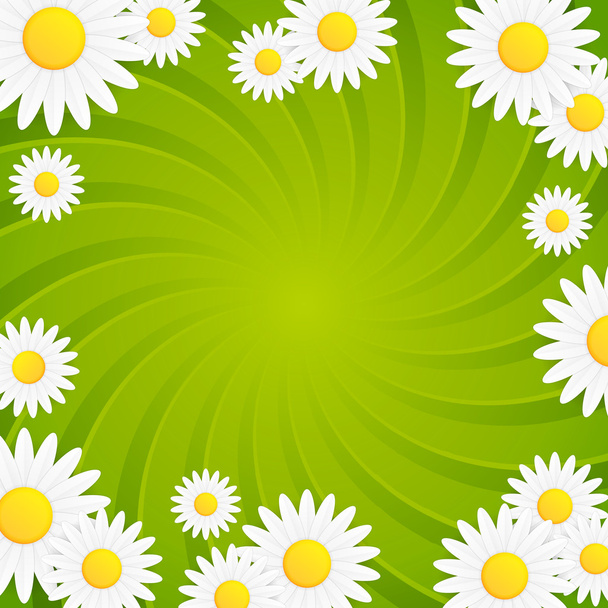 デイジーの花と春の自然なツイスト ベクトルの背景 - ベクター画像