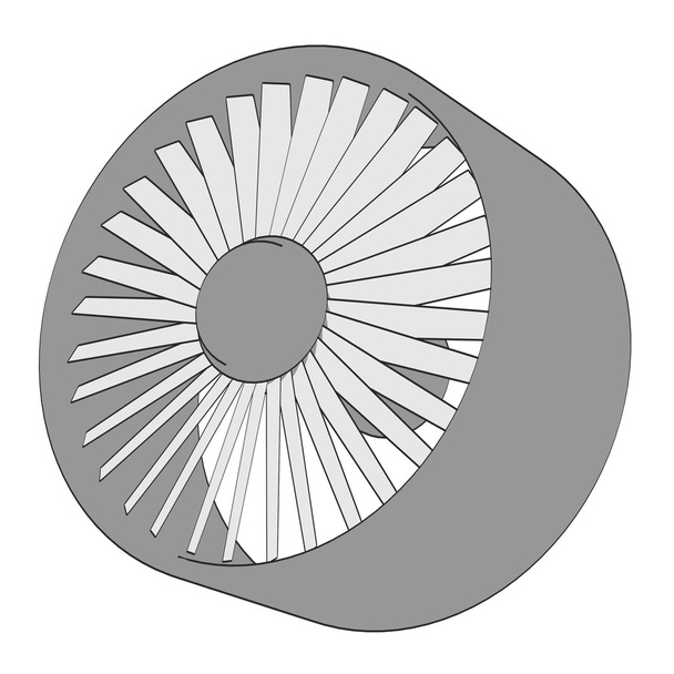 2D мультяшна ілюстрація великого вентилятора
 - Фото, зображення