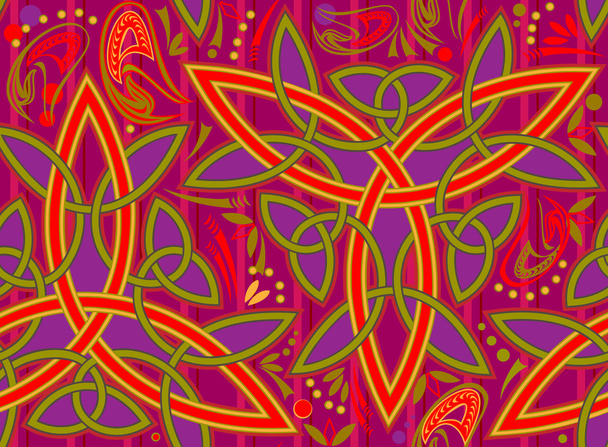 Seamless pattern with trickle and Celtic ornament. - Vektor, obrázek