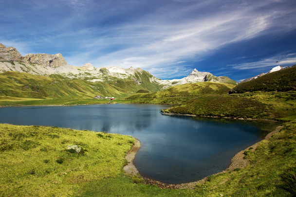 Näkymä Tannesee ja Sveitsin Alpit panoraama
 - Valokuva, kuva
