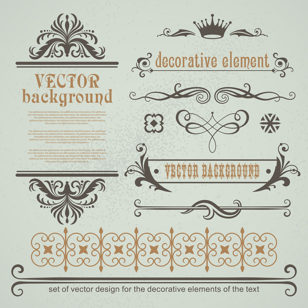 Set of decorative calligraphic elements - Vector, imagen