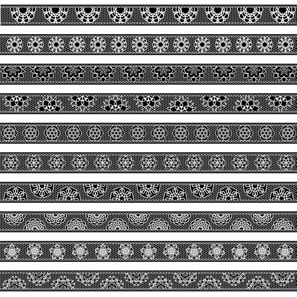 bordures en dentelle noire et blanche
 - Vecteur, image