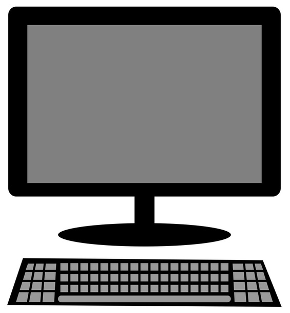 Desktop-Computer mit Tastatur - Vektor, Bild