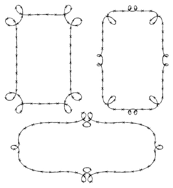 zestaw ramki drutu na białym tle - Wektor, obraz