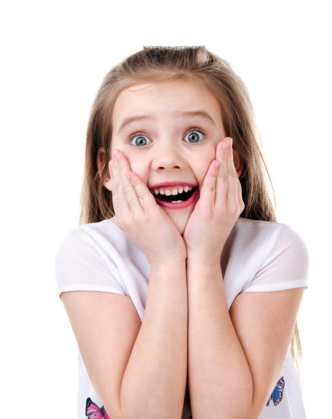 Portrait of adorable surprised little girl - Zdjęcie, obraz