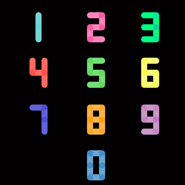 Number in pastel color on black background - Вектор, зображення