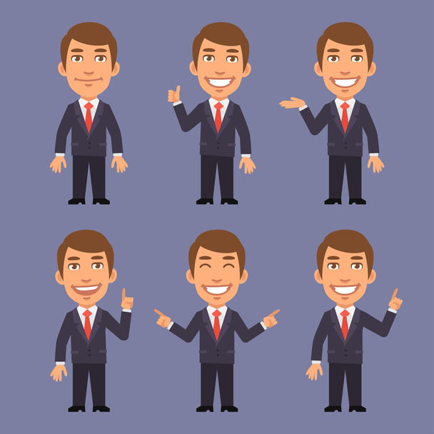 Homme d'affaires en costume Points dans différentes versions
 - Vecteur, image