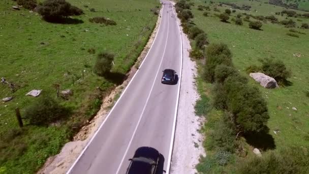 Camera follows above driving cars - Footage, Video