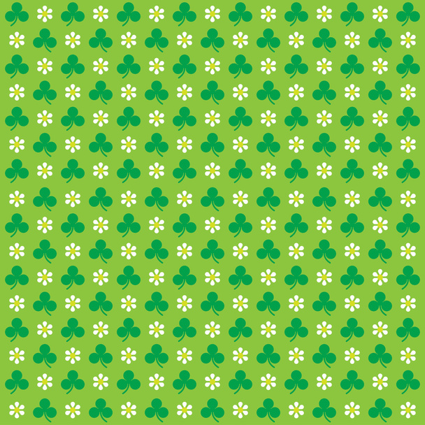 shamrock leaves and flowers pattern - Vector, Image