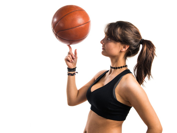 Young girl playing basketball - Photo, Image