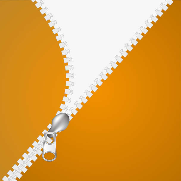 白とオレンジ色の背景の上のジッパーの閉鎖。ベクトル図 - ベクター画像