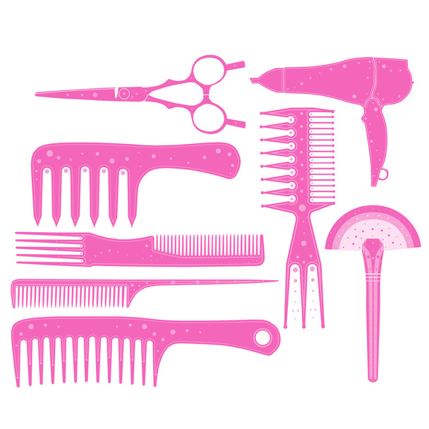 The hairdresser's set in a vector format part 1. - Vector, Image