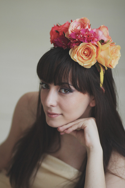 Beautiful flower girl - Foto, afbeelding