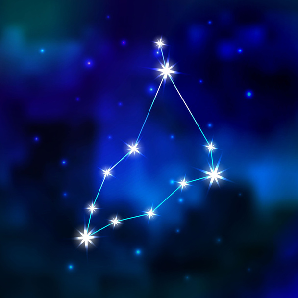 Constelación del zodíaco en el cielo
 - Vector, Imagen