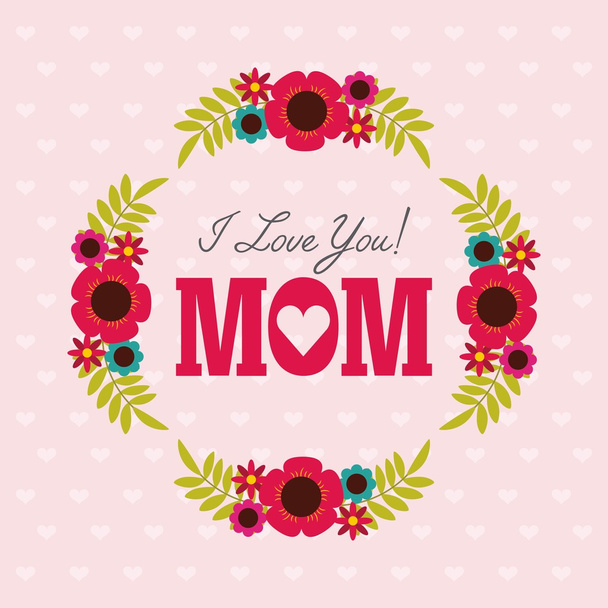 happy mothers day card design - Vector, afbeelding