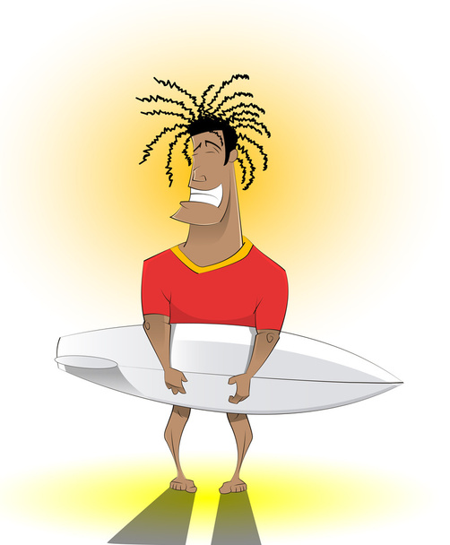 Surfeur homme avec planche de surf
 - Vecteur, image