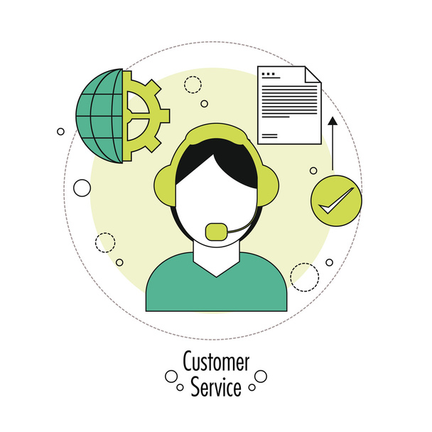Ilustración plana sobre diseño de servicio al cliente
 - Vector, imagen